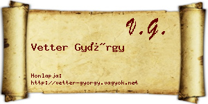 Vetter György névjegykártya